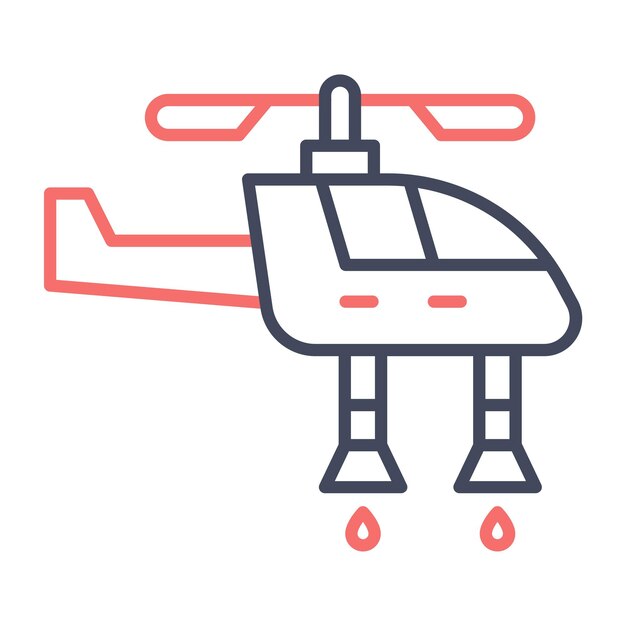 Estilo de ilustración vectorial del helicóptero de bomberos