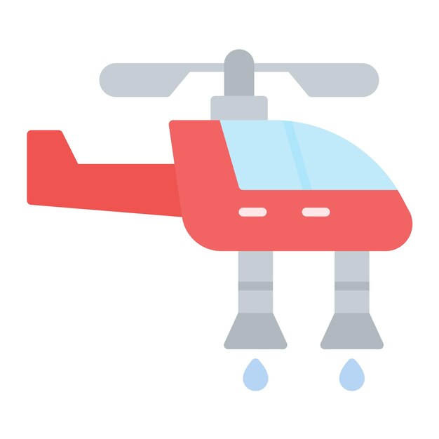 Estilo de ilustración vectorial del helicóptero de bomberos