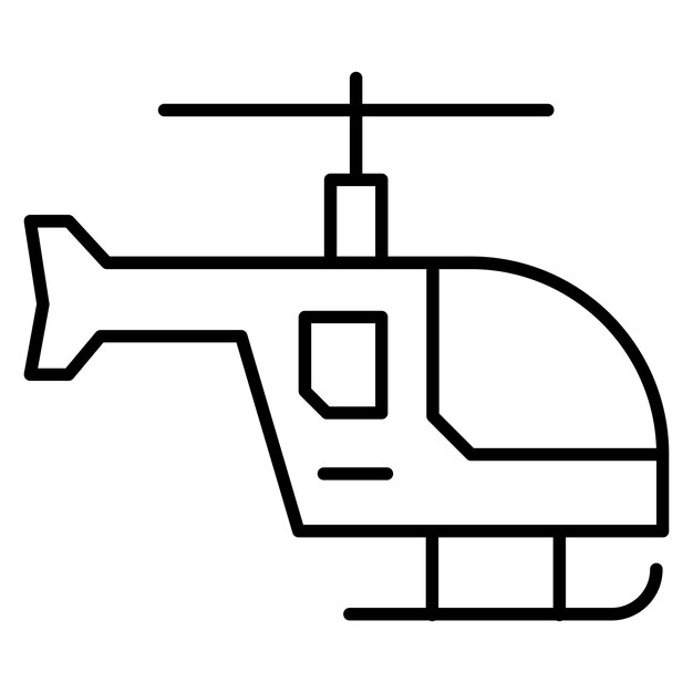 Estilo de ilustración vectorial del helicóptero del ejército