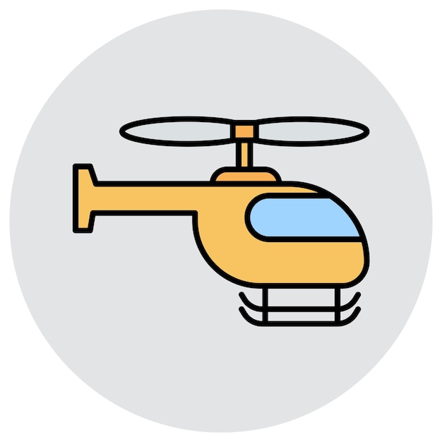 Estilo de la ilustración vectorial del helicóptero