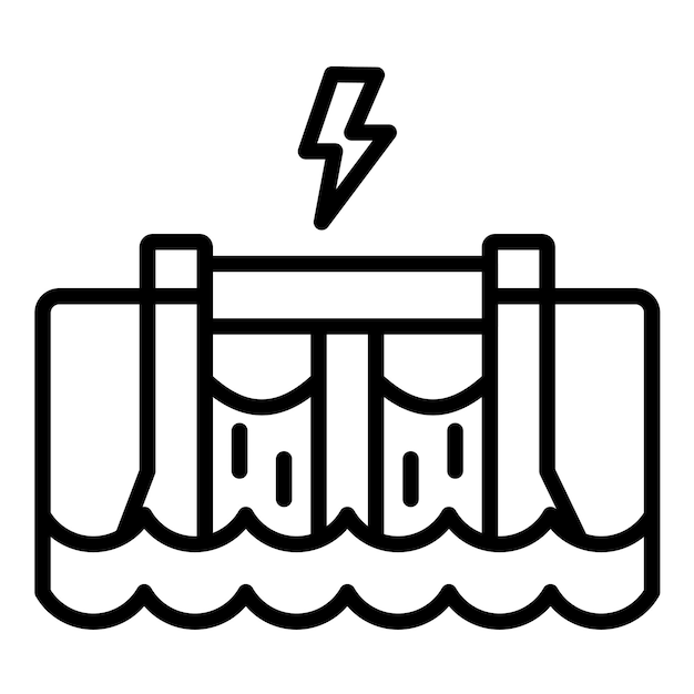 Estilo de ilustración vectorial hidroeléctrica