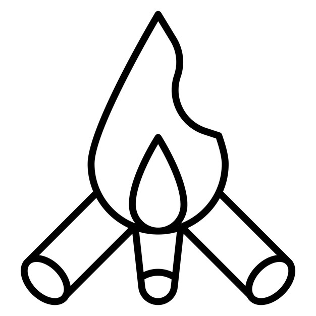 Estilo de ilustración vectorial de la hoguera
