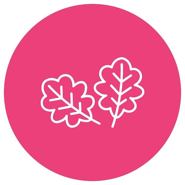 Estilo de ilustración vectorial de las hojas de roble