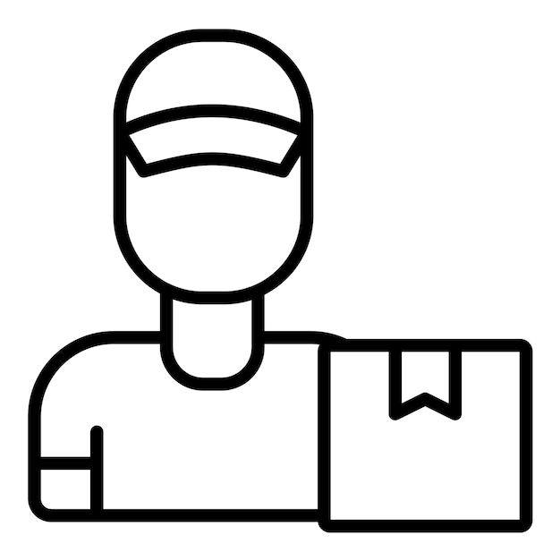 Estilo de ilustración vectorial del hombre de la entrega