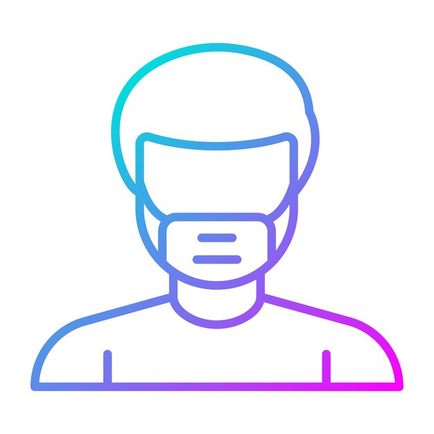 Estilo de ilustración vectorial del hombre con la máscara