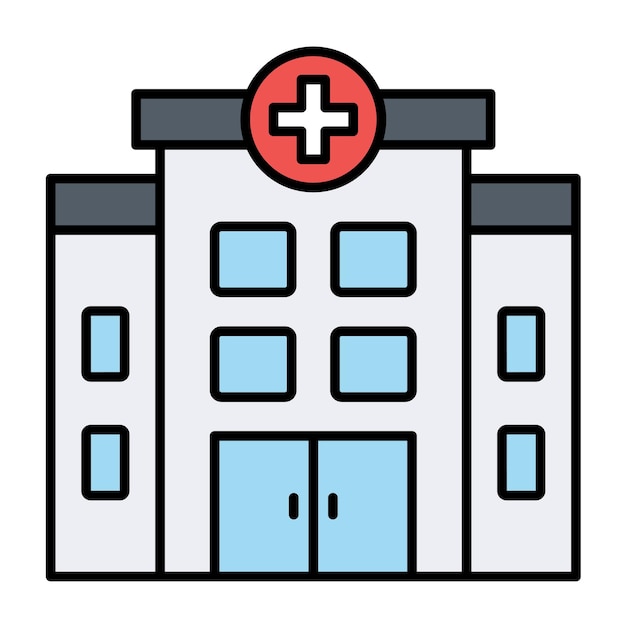 Estilo de ilustración vectorial del hospital