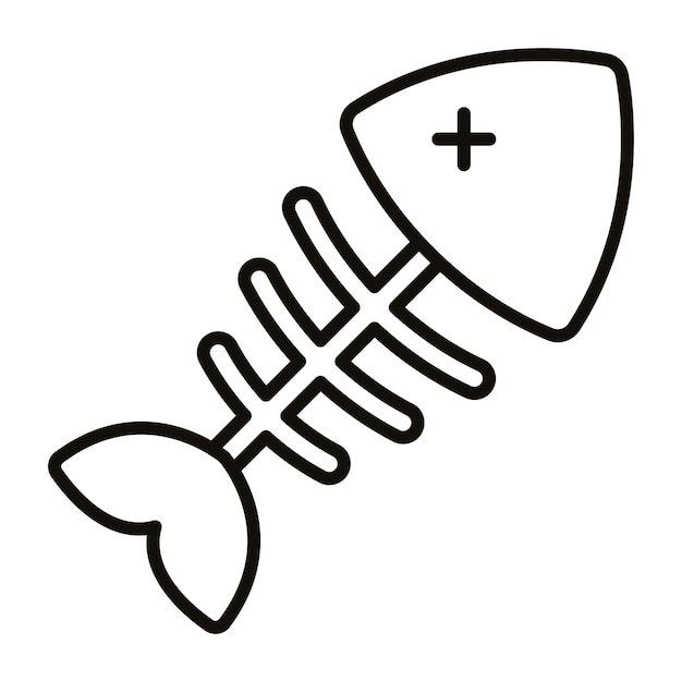 Estilo de ilustración vectorial de hueso de pez