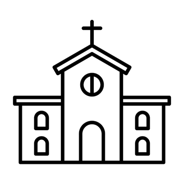 Estilo de ilustración vectorial de la iglesia