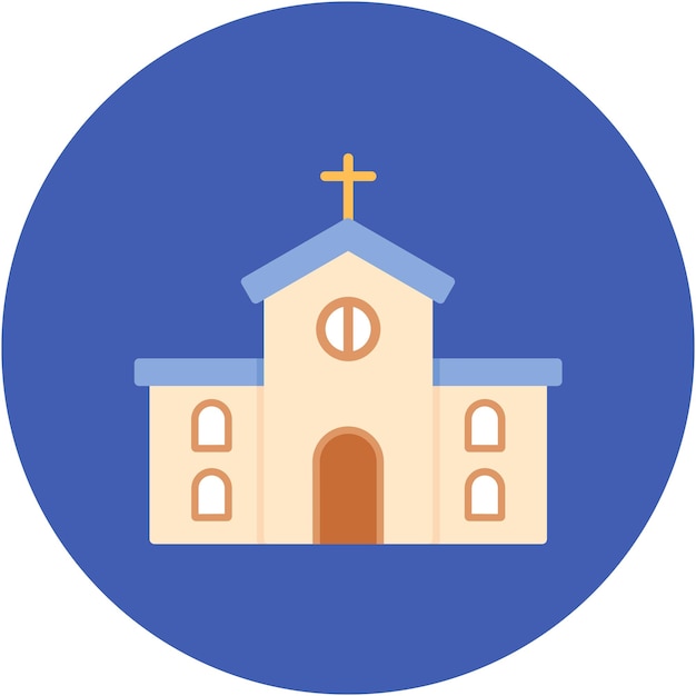 Estilo de ilustración vectorial de la iglesia