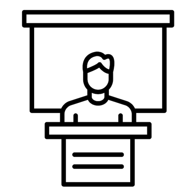 Estilo de la ilustración vectorial del instructor