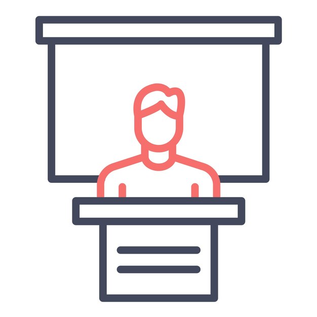Estilo de la ilustración vectorial del instructor