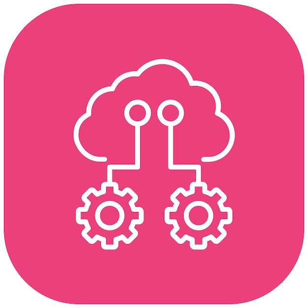 Estilo de ilustración vectorial de la interfaz de la nube