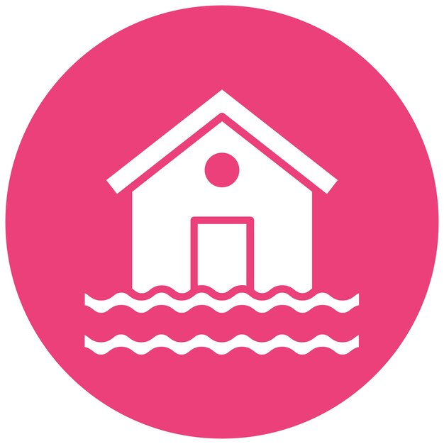 Estilo de la ilustración vectorial de la inundación