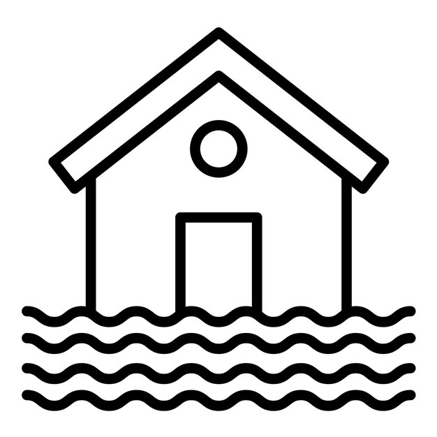Estilo de la ilustración vectorial de la inundación
