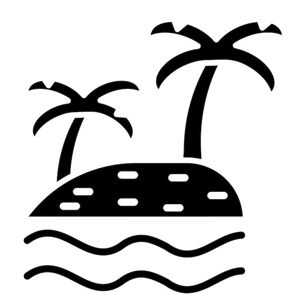 Estilo de ilustración vectorial de la isla de Palm