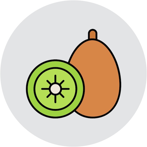 Estilo de ilustración vectorial de Kiwi