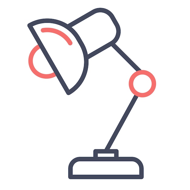 Estilo de ilustración vectorial de la lámpara de escritorio