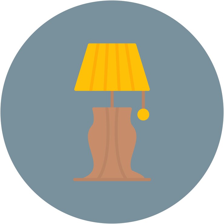 Vector estilo de ilustración vectorial de la lámpara de mesa