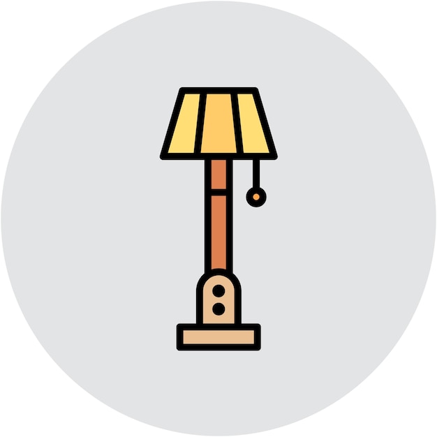 Estilo de ilustración vectorial de la lámpara de piso