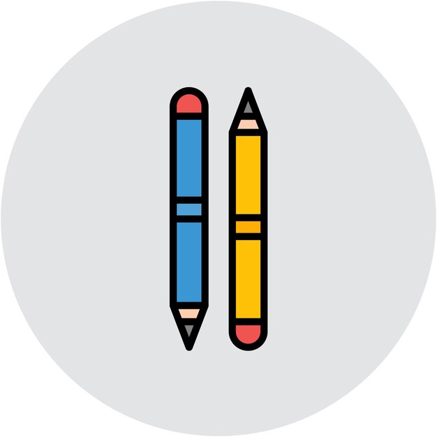 Estilo de ilustración vectorial de lápices