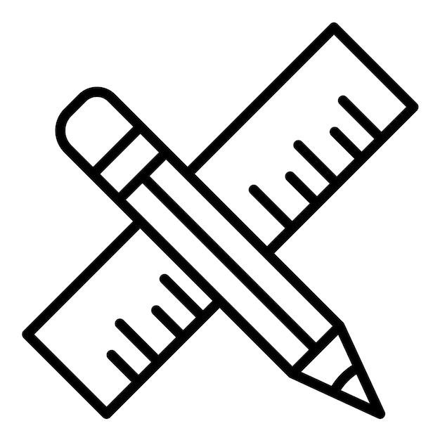 Estilo de ilustración vectorial con lápiz y regla