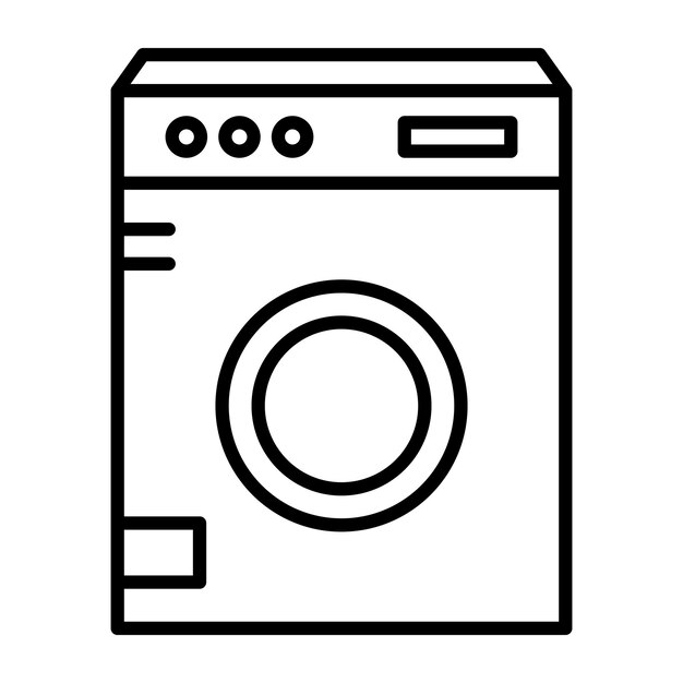 Estilo de la ilustración vectorial de la lavadora