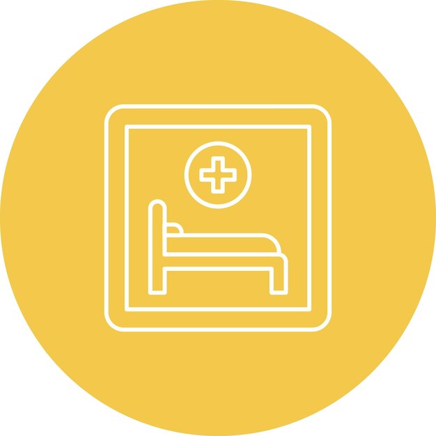 Estilo de ilustración vectorial del letrero del hospital