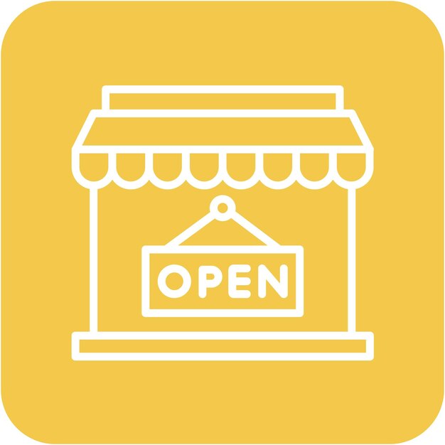 Estilo de ilustración vectorial del letrero de la tienda