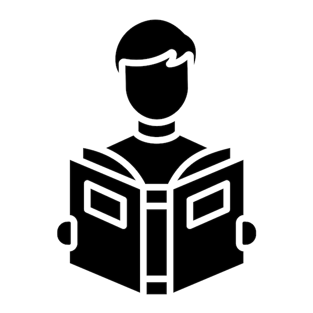 Estilo de ilustración vectorial del libro de lectura del estudiante