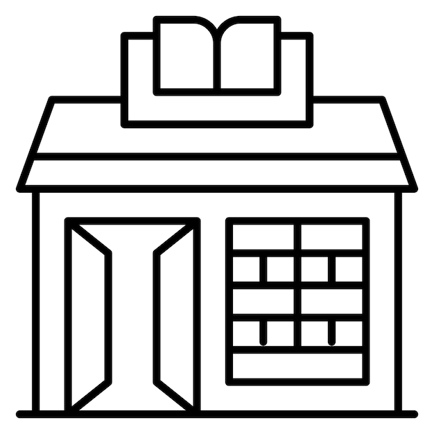 Estilo de ilustración vectorial del libro de la tienda
