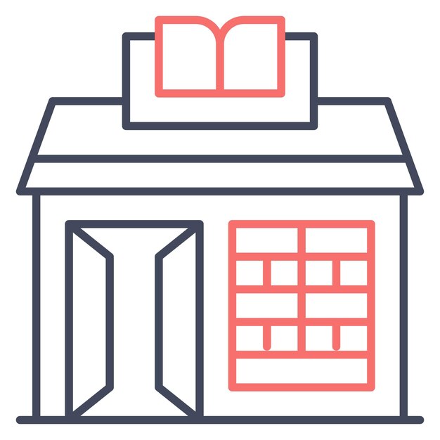 Estilo de ilustración vectorial del libro de la tienda