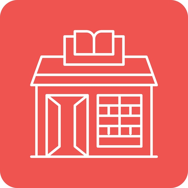 Estilo de ilustración vectorial del libro de la tienda