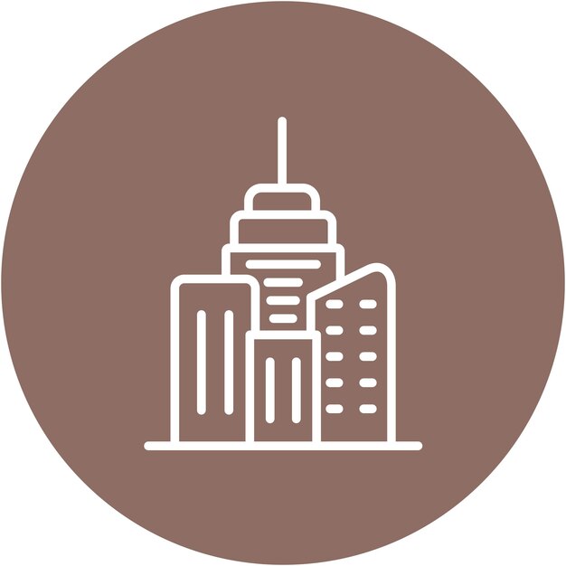 Estilo de la ilustración vectorial de la línea del horizonte