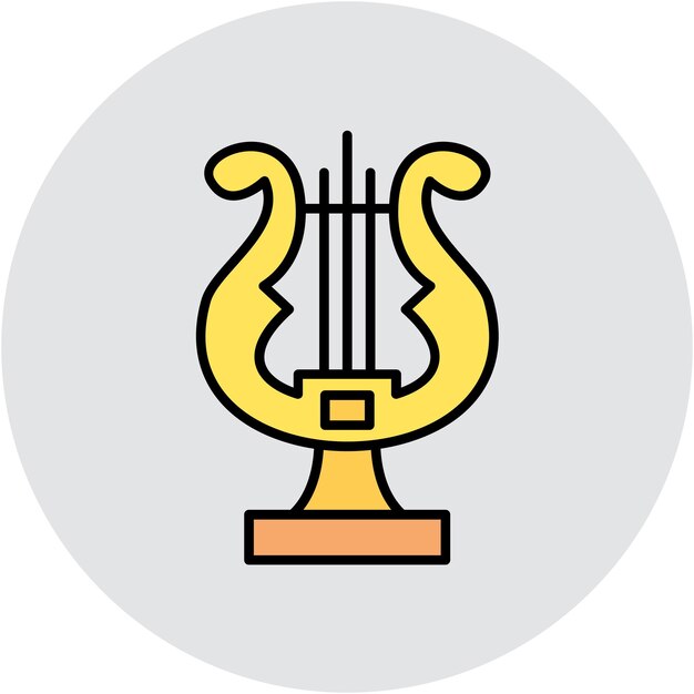 Estilo de ilustración vectorial de la lira