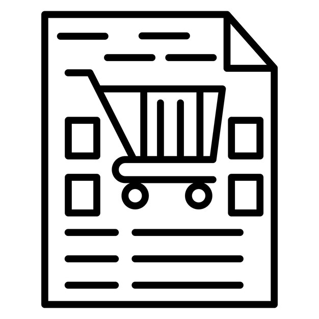 Estilo de ilustración vectorial de la lista de compras