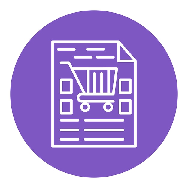 Estilo de ilustración vectorial de la lista de compras