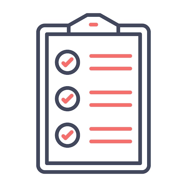 El estilo de la ilustración vectorial de la lista de comprobación