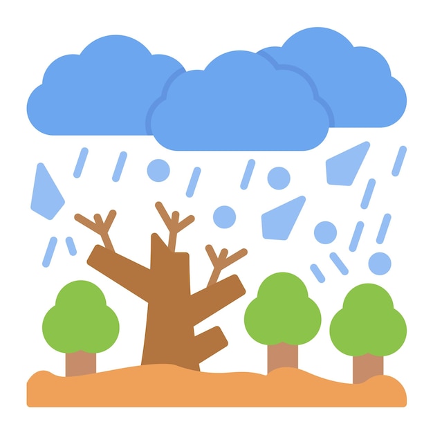 Vector estilo de ilustración vectorial de lluvia pesada