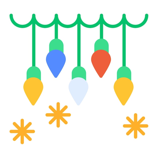 Estilo de ilustración vectorial de luces de invierno