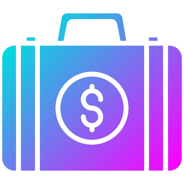 Estilo de ilustración vectorial de la maleta de dinero