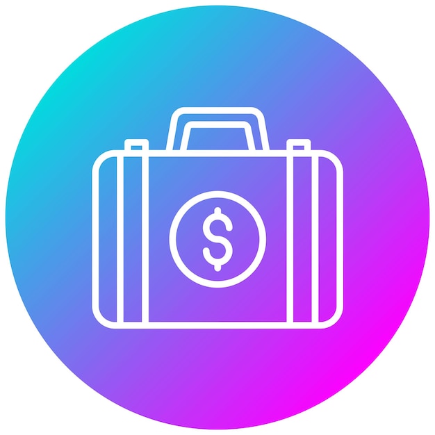 Estilo de ilustración vectorial de la maleta de dinero