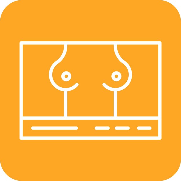 Estilo de ilustración vectorial de la mamografía