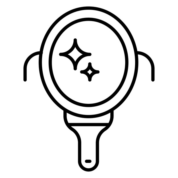 Estilo de la ilustración vectorial de la mano del espejo