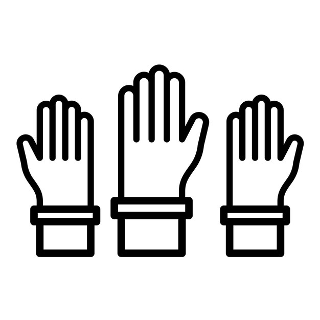 Estilo de la ilustración vectorial de la mano levantada