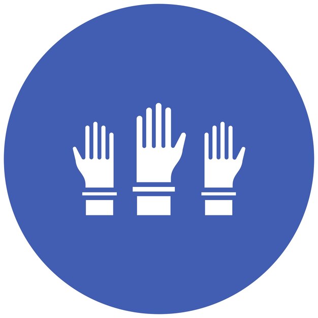 Estilo de la ilustración vectorial de la mano levantada