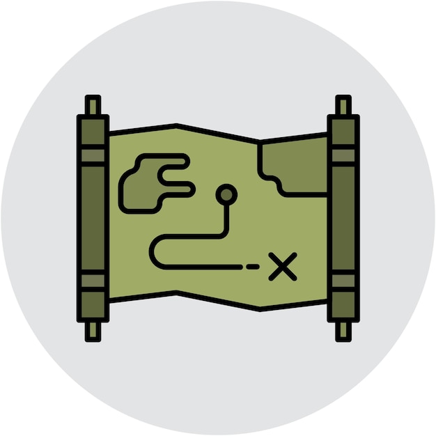 Estilo de ilustración vectorial del mapa del ejército
