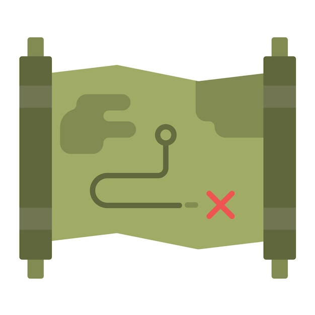 Estilo de ilustración vectorial del mapa del ejército