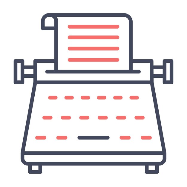 Estilo de la ilustración vectorial de la máquina de escribir