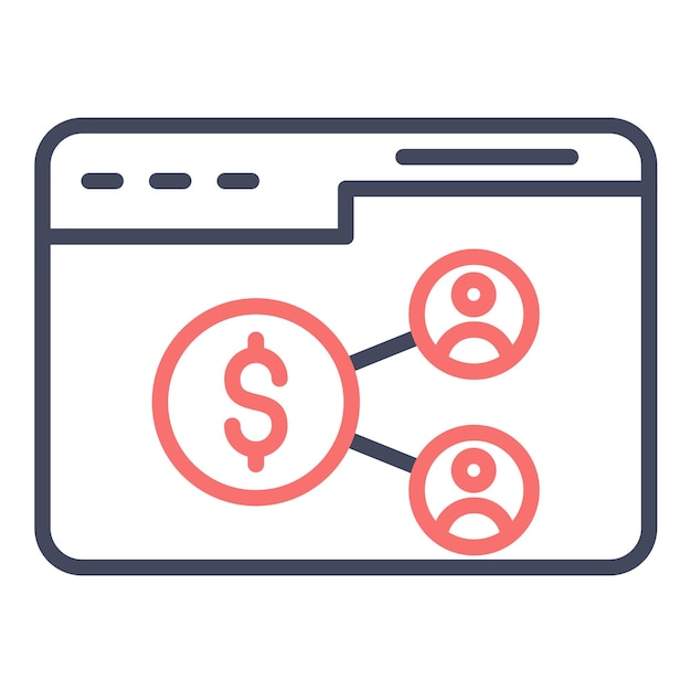 Estilo de ilustración vectorial de marketing de afiliados en la web