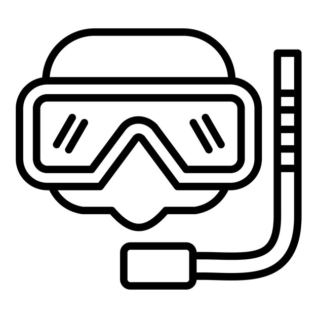 Estilo de ilustración vectorial de la máscara de buceo